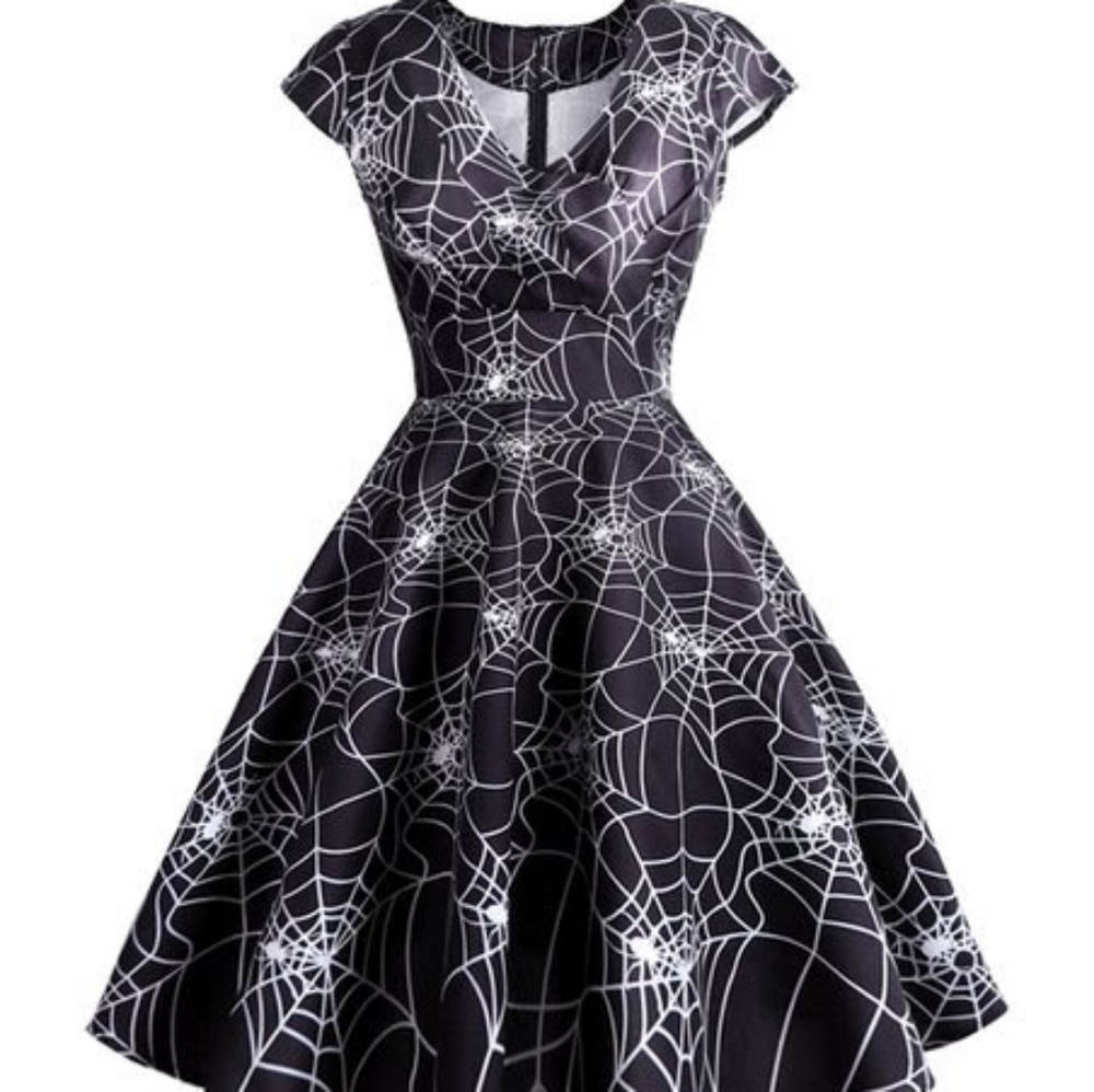 Spiderweb 50s style swing dress